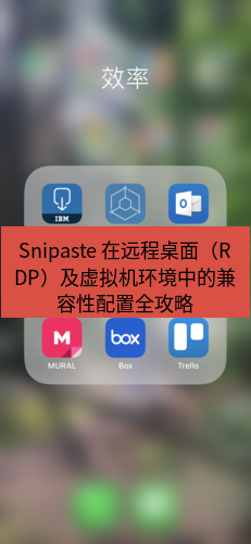 Snipaste 在远程桌面（RDP）及虚拟机环境中的兼容性配置全攻略