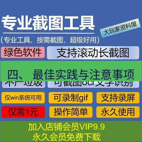 截图工具 四、 最佳实践与注意事项