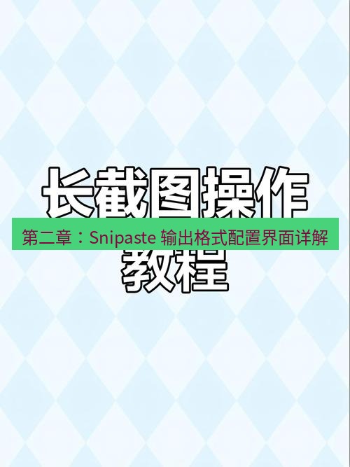 截图工具 第二章：Snipaste 输出格式配置界面详解